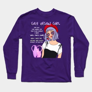 Lesbian Vegan Punk Hipster Girl Long Sleeve T-Shirt